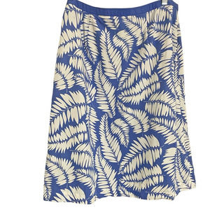 Boden Women's Blue & White Pattern 100% Cotton Vintage A-Line Skirt Size 10L